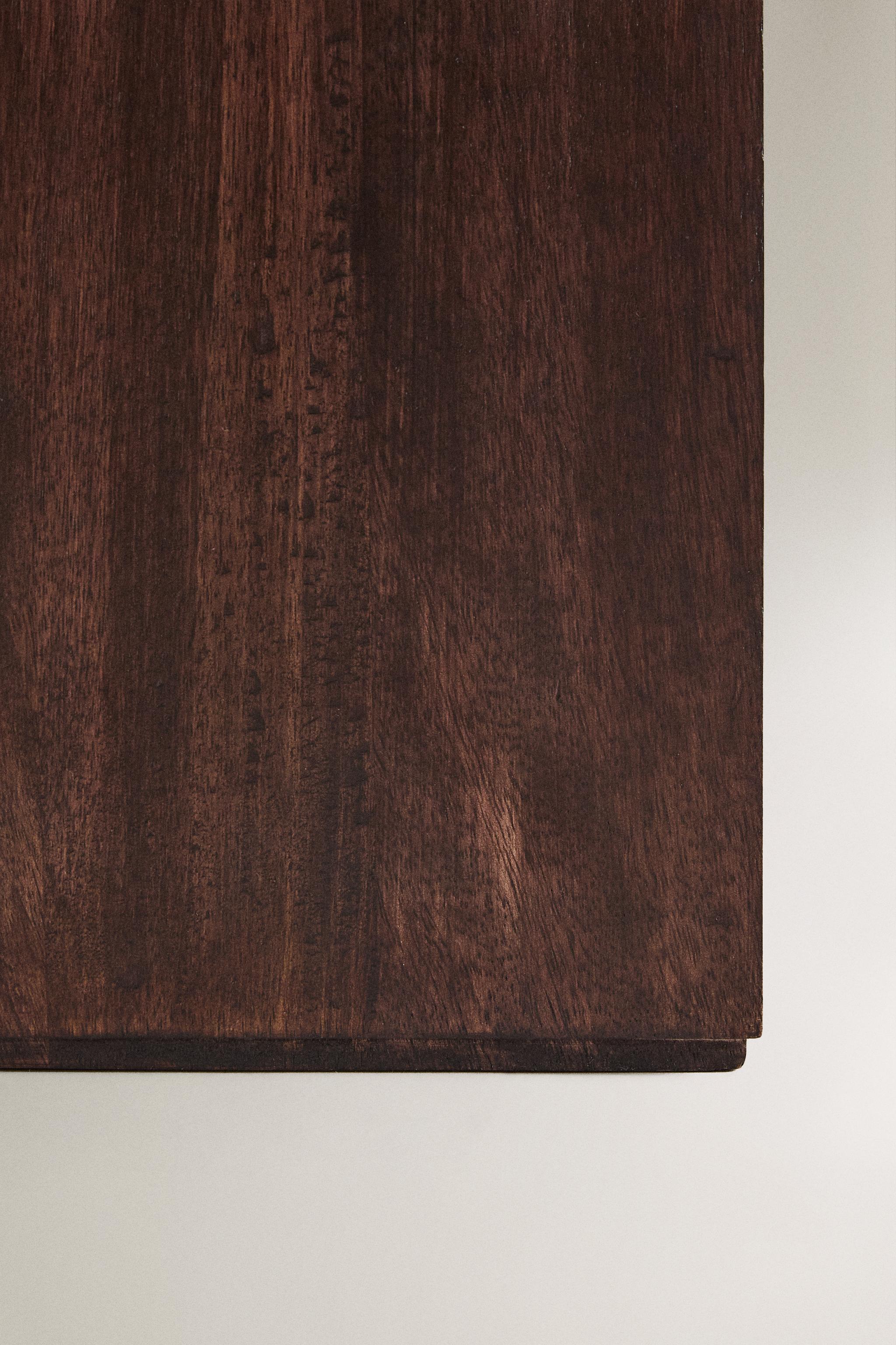 SQUARE DARK WOOD BATHROOM BIN