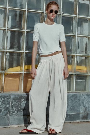 JERSEY MANGA CORTA PUNTO BÁSICO - Blanco de Zara