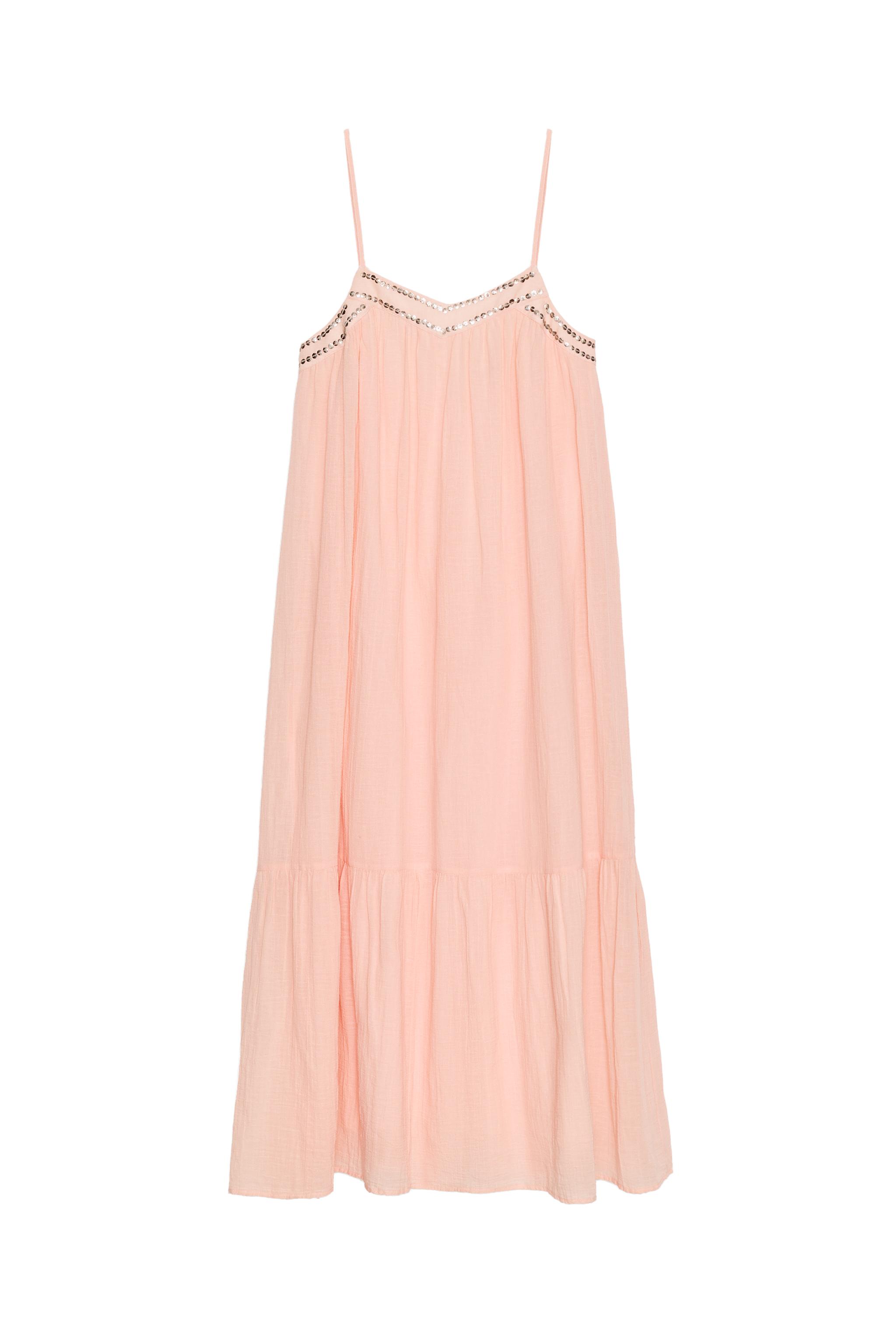 cotton gauze midi dress zara Zara - Voluminous Gauze Midi Dress - Bubble Gum - L