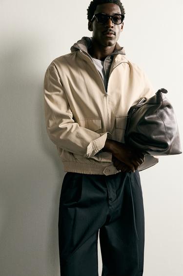 COTTON-LYOCELL REGULAR FIT JACKET - Sand by Zara
