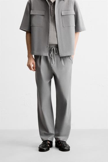 PANTALÓN CINTURA JOGGER RELAX FIT - Gris de Zara
