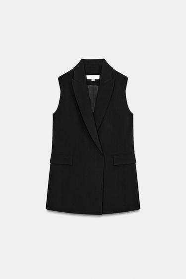 ダブルブレストロングベストブラック0Zaraのダブルブレストロングベスト - ブラック - 画像 0