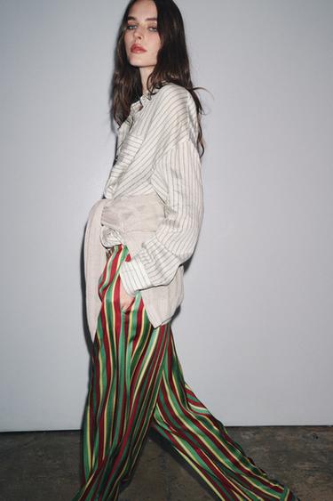 PANTALON DE PYJAMA RAYURES ZW COLLECTION - Multicolore de Zara - Image 7