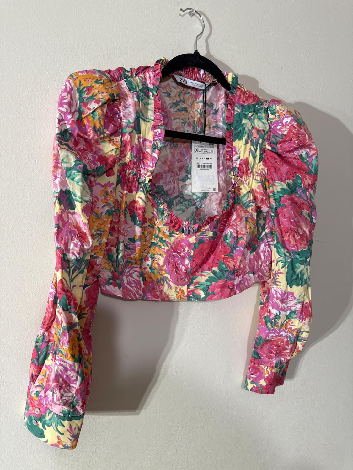 FLORAL PRINT CROPPED TOP - Image 3