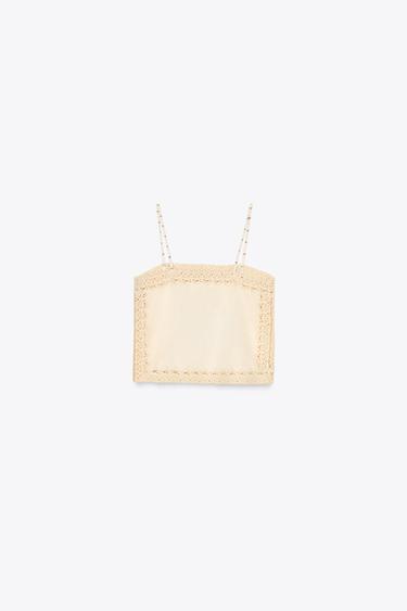 ZW COLLECTION EMBROIDERED TOP - Ecru by Zara - Image 4