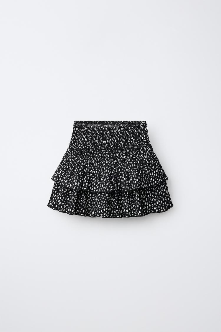Falda volantito estampada