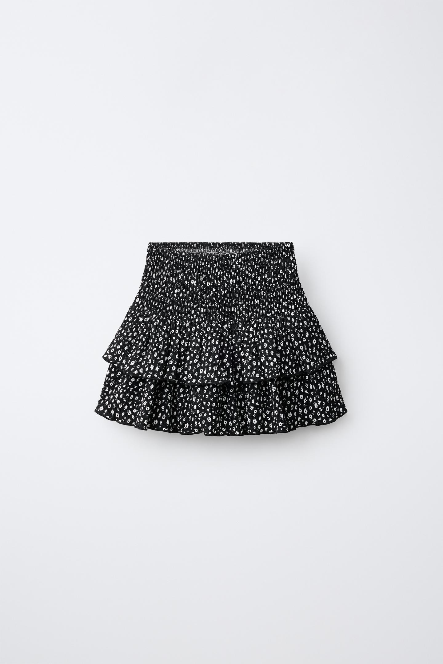 Детская юбка Zara Printed Ruffle, цвет: Чёрный — фото 1