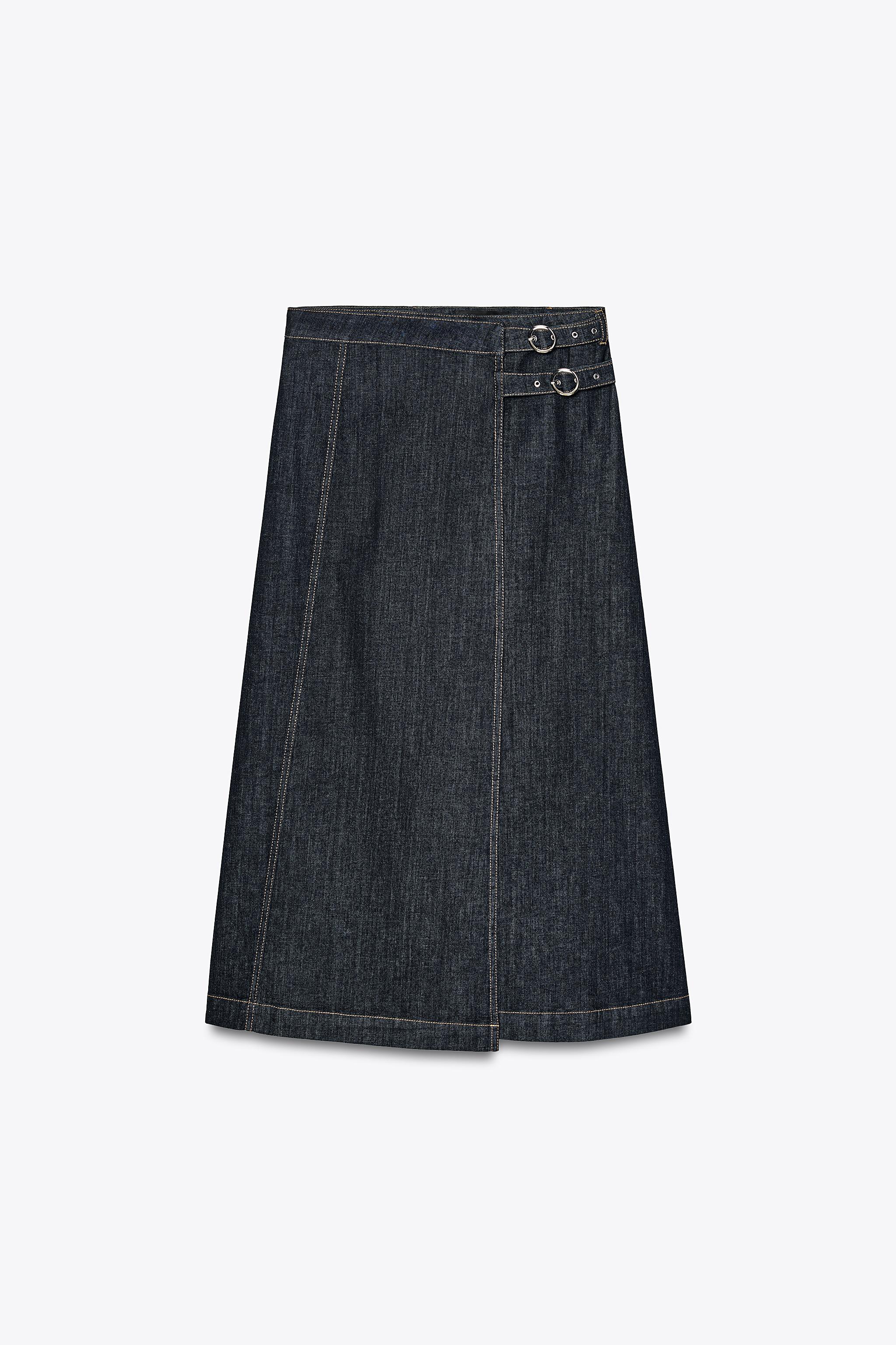 Z1975 CROSSOVER DENIM SKIRT - Blue | ZARA United States