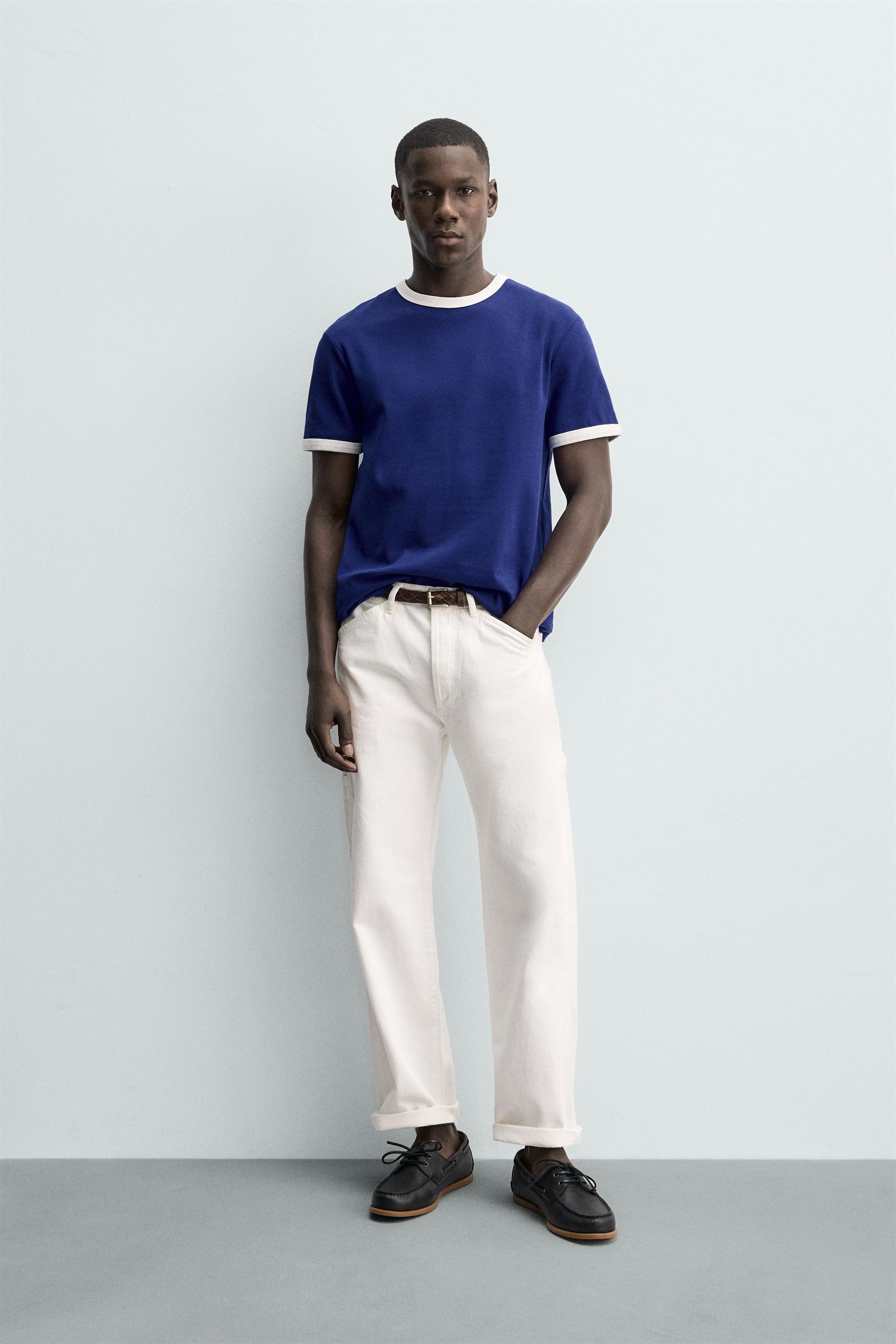 BASIC CONTRAST RIB T-SHIRT