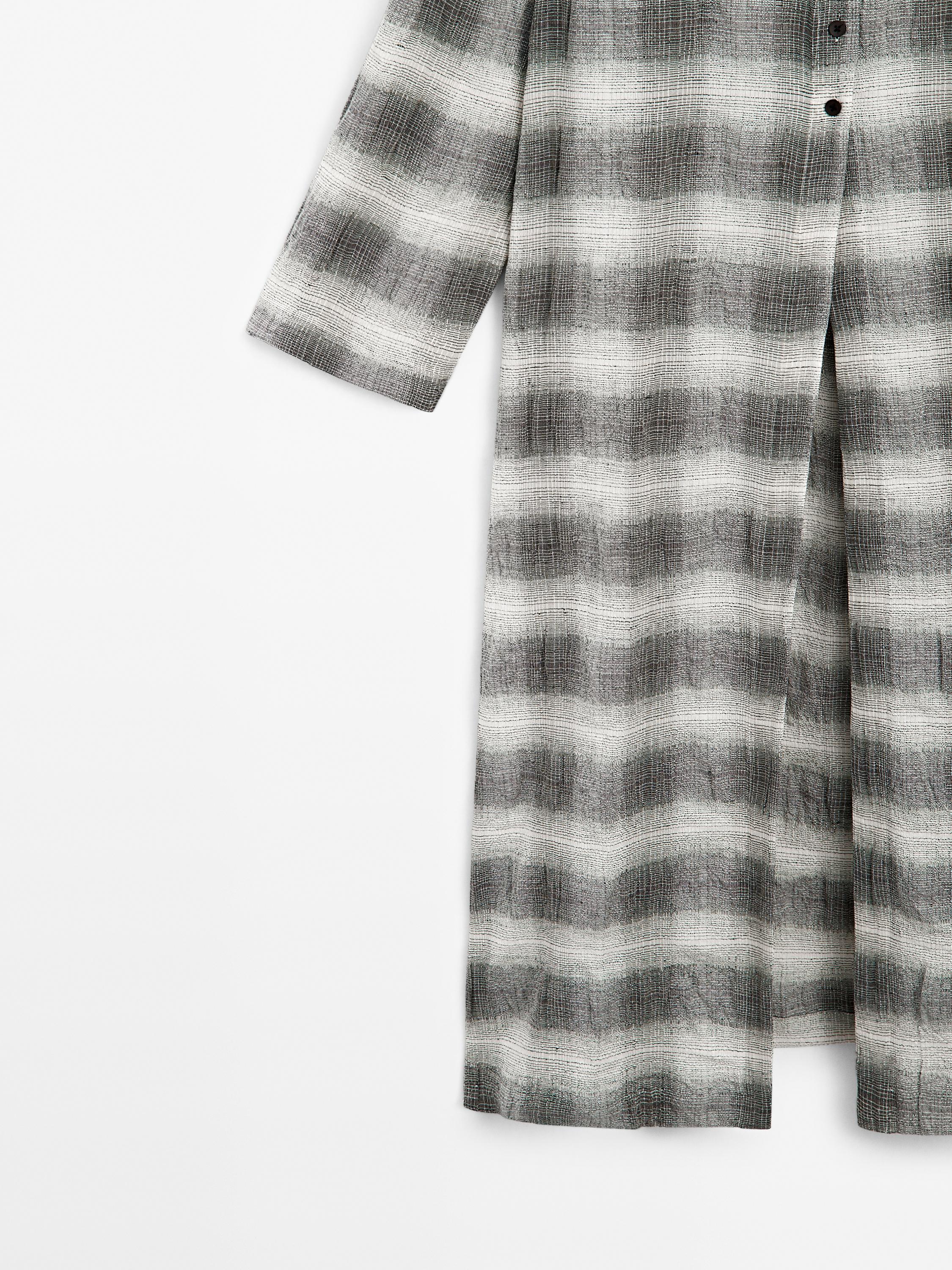 Robe longue tunique à carreaux