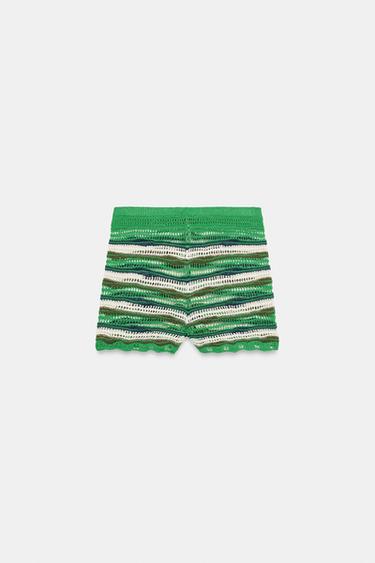 STRIPED TEXTURED KNIT SHORTS - Multicoloured by Zara - Image 7