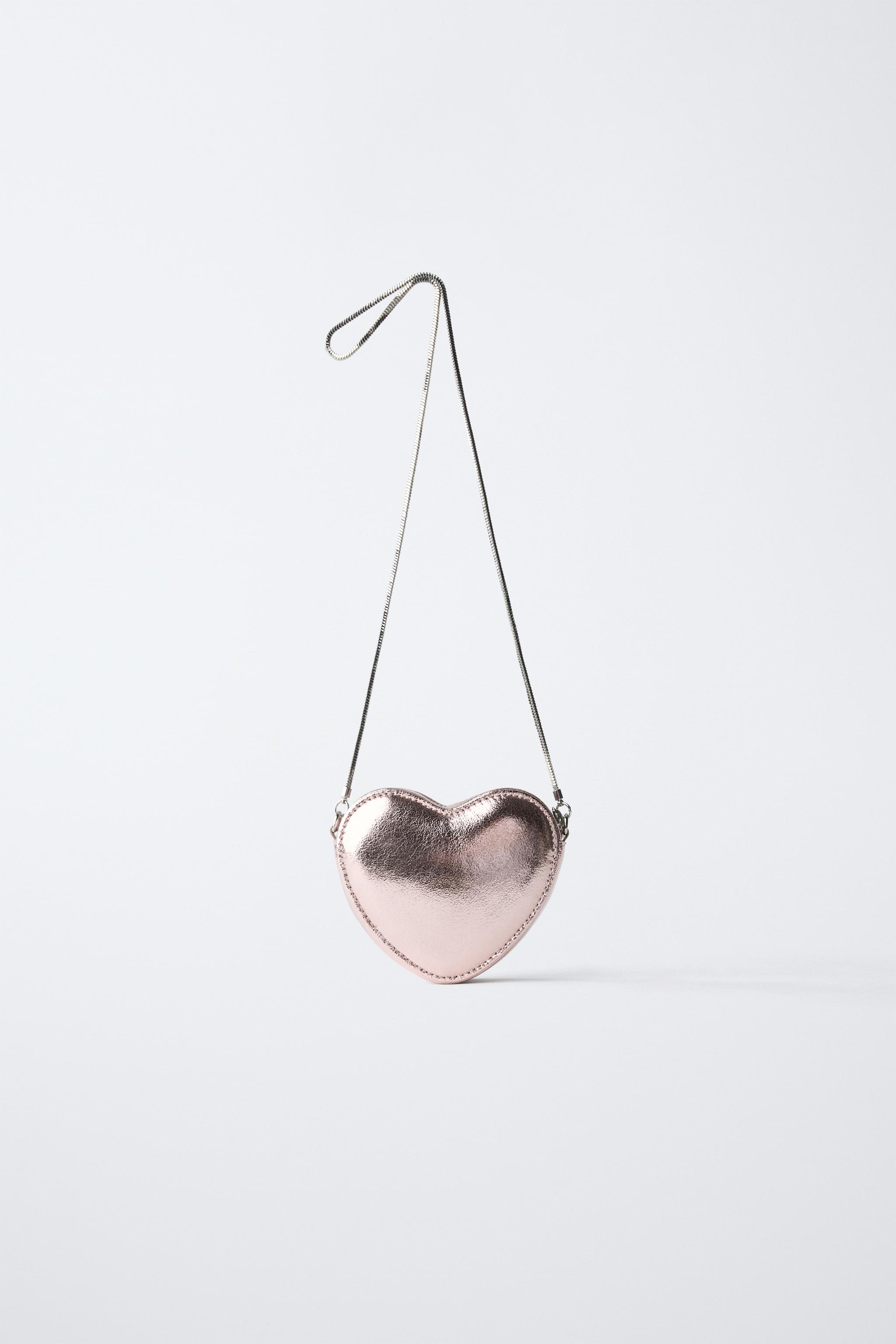 メタリックハート クロスボディバッグ - ピンク | ZARA Japan / 日本