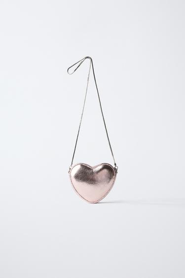 METALLIC HEART CROSSBODY BAG - Pink by Zara - Image 0