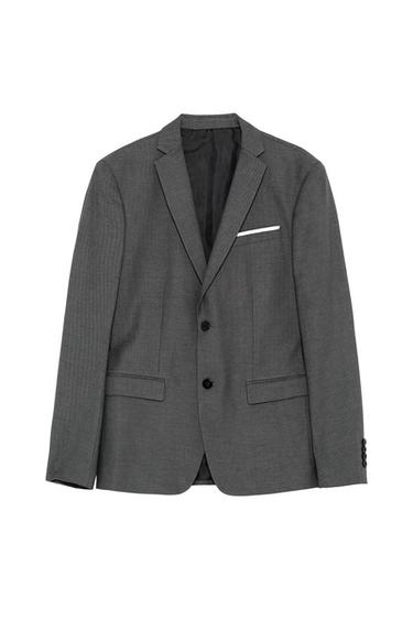 SUIT BLAZER WITH TEXTURED WEAVE