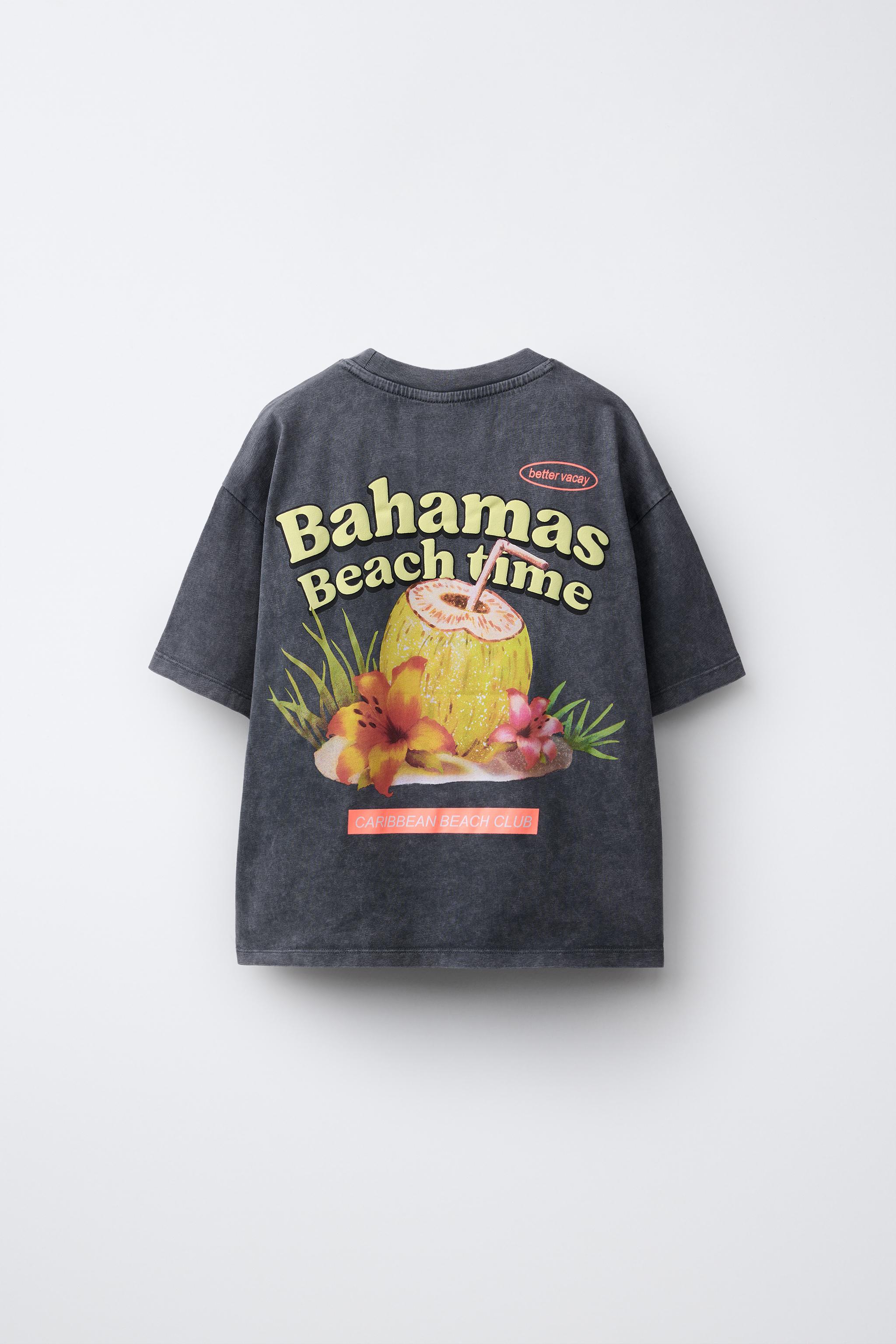 T-SHIRT TEINT EN PIÈCE IMPRIMÉ