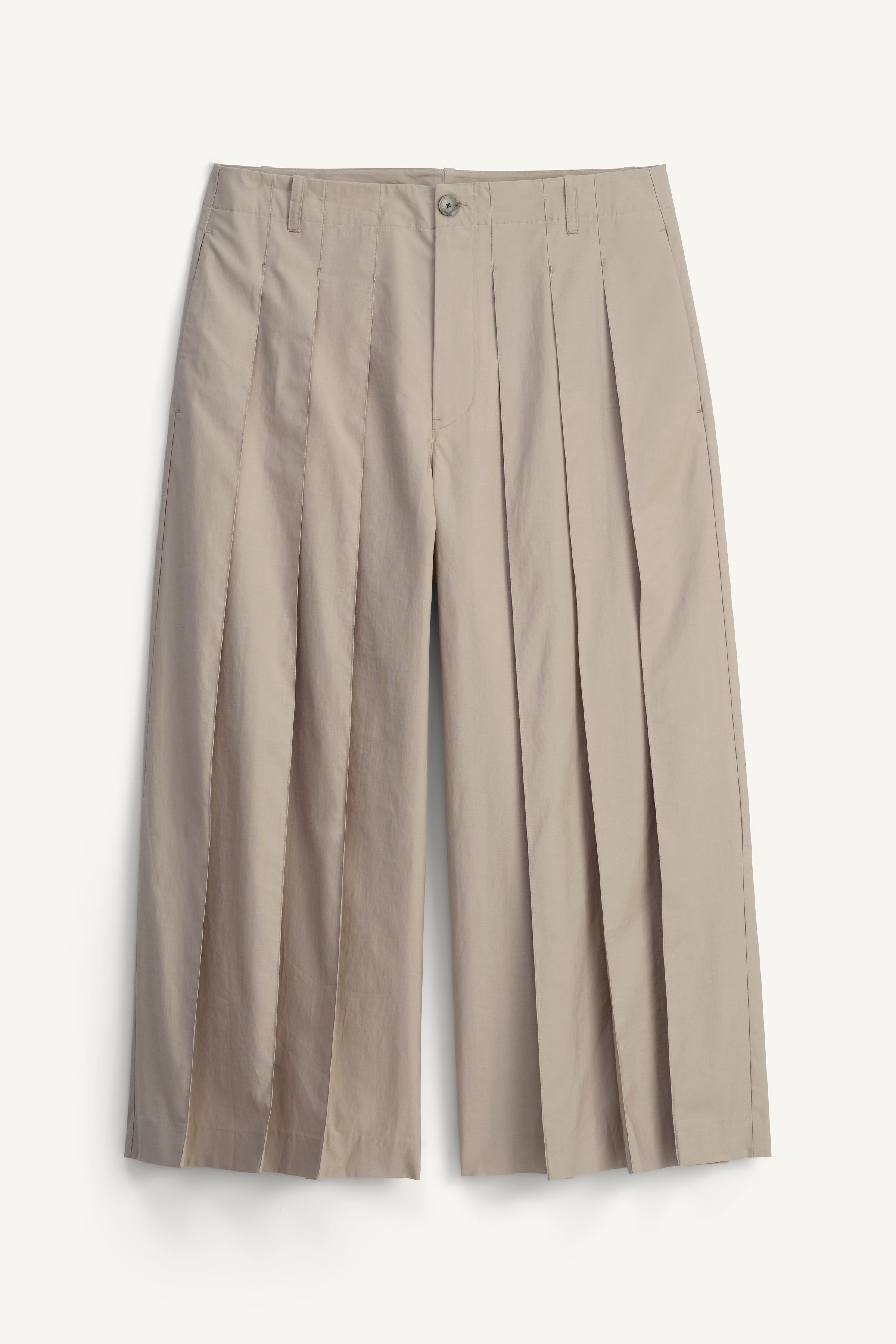 LIMITED EDITION PLEATED PANTS - Stone | ZARA United States LIMITED EDITION PLEATED PANTS - Stone | ZARA United States
