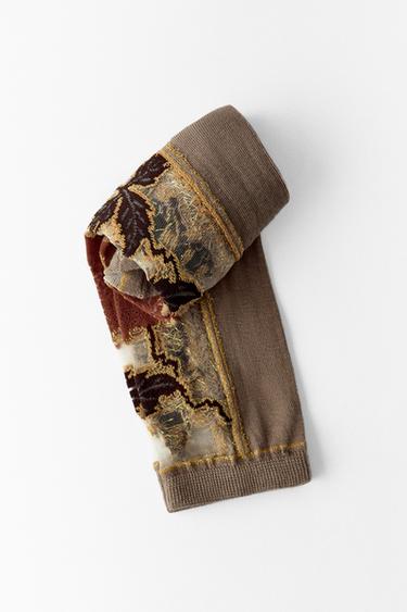 FLORAL PRINT SOCKS - Sand by Zara