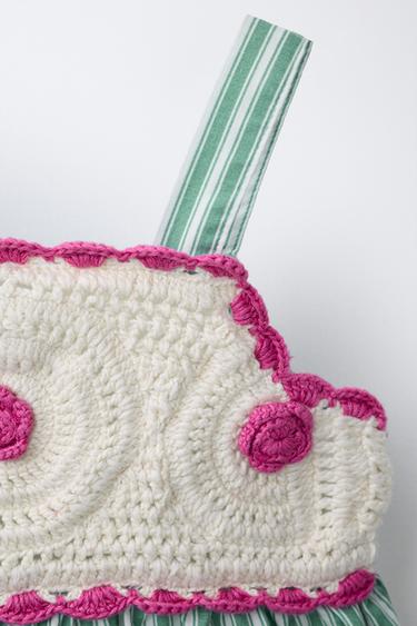 KNIT CROCHET TOP - Green by Zara - Image 2