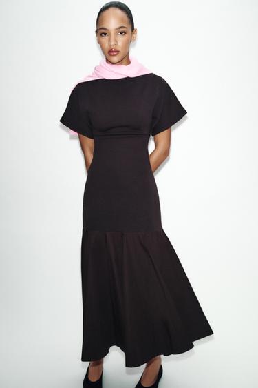 Robe Maxi Noire à Paillettes Zara - Taille S - Réf. 2488/144/800 - Neuf Avec étiquettes