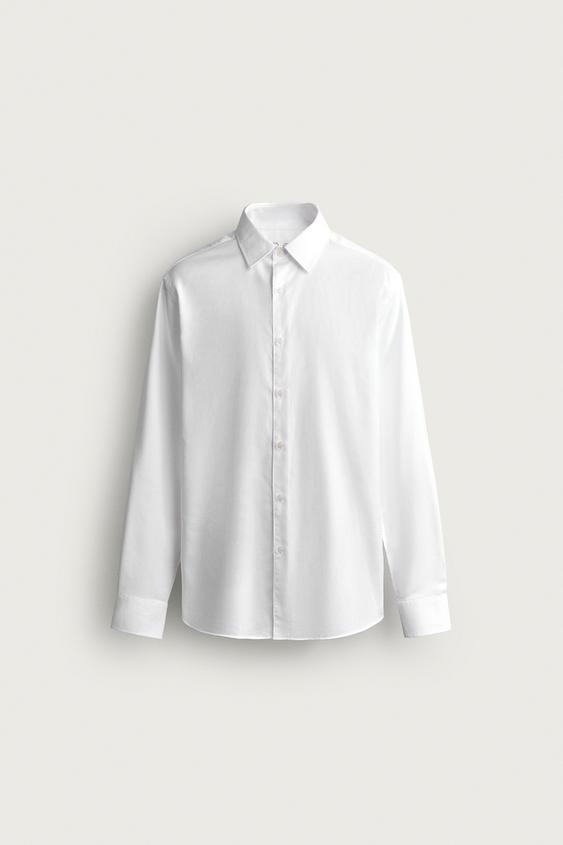 TEXTURED SLIM FIT SHIRT - White by Zara - Image 0