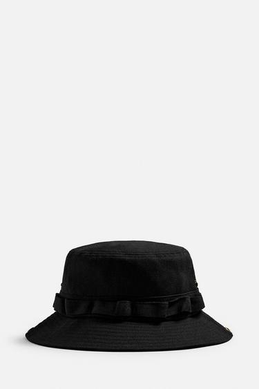 Zara UTILITY BUCKET HAT - Black