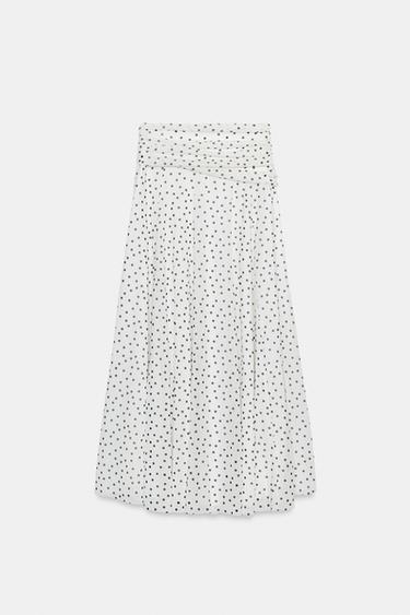LONG DOTS SKIRT - Black / White by Zara - Image 7