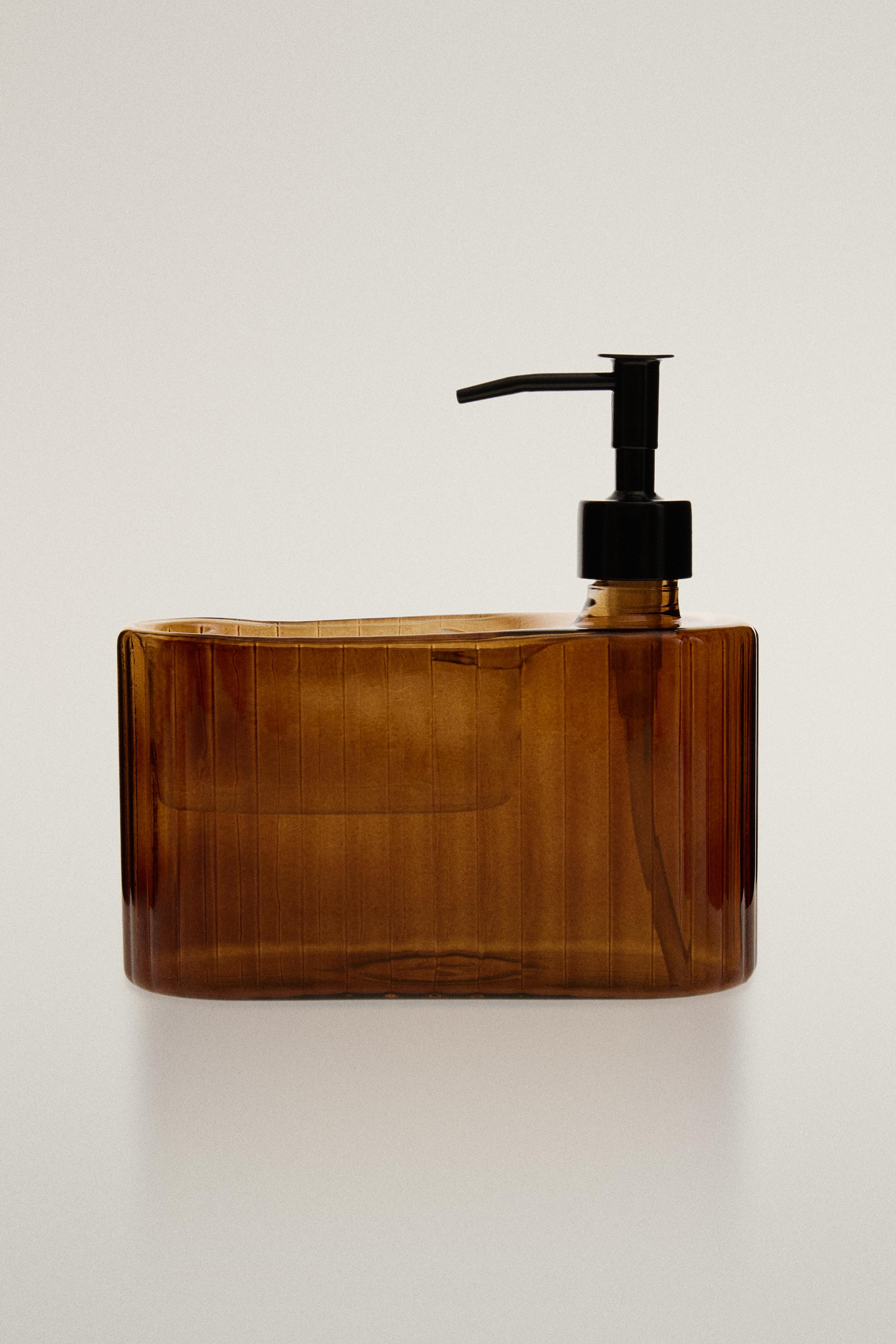 WASHING-UP LIQUID DISPENSER WITH STORAGE — Brown