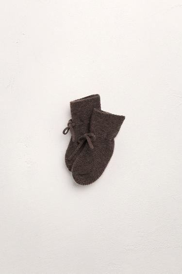 100% CASHMERE LIMITED EDITION BOOTIES - Brown / Taupe by Zara