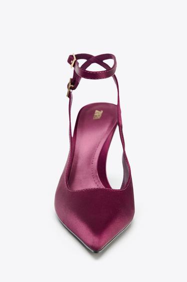 SAPATO MULES COM EFEITO ACETINADO - Rosa da Zara