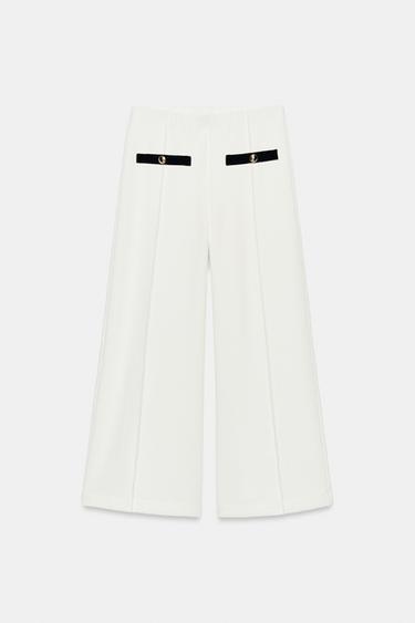 TEXTURED CULOTTES - Ecru / Navy by Zara - Image 5