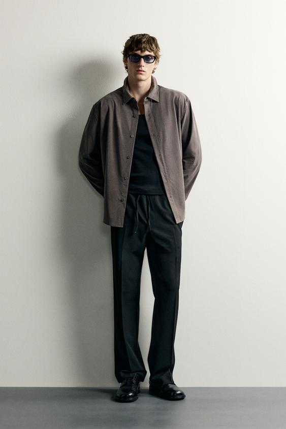 CAMISA FLUIDA RELAXED FIT - marron-vison de Zara - Imagen 0