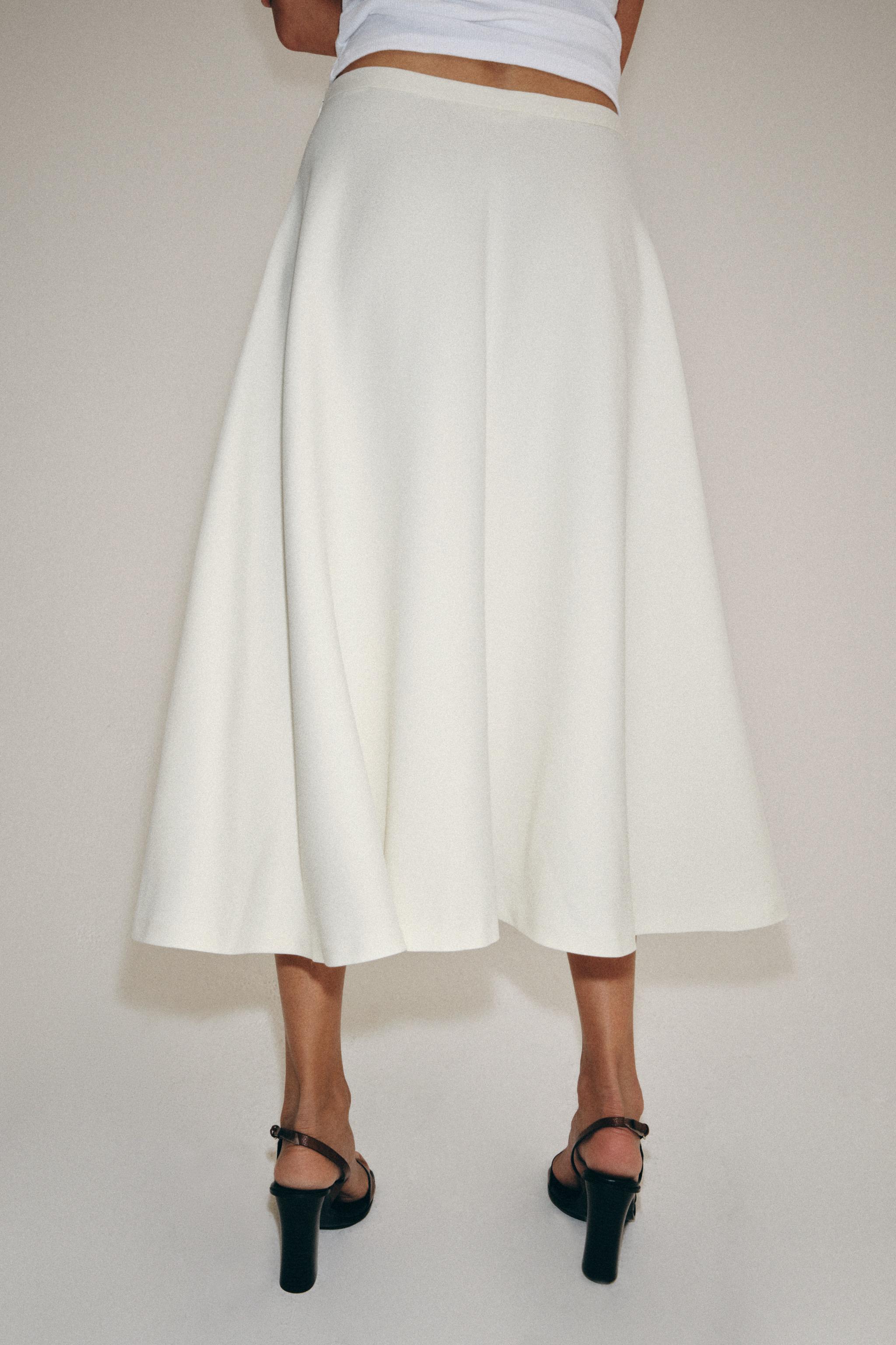 Zara ZW COLLECTION KATMANLI MİDİ ETEK görsel 3