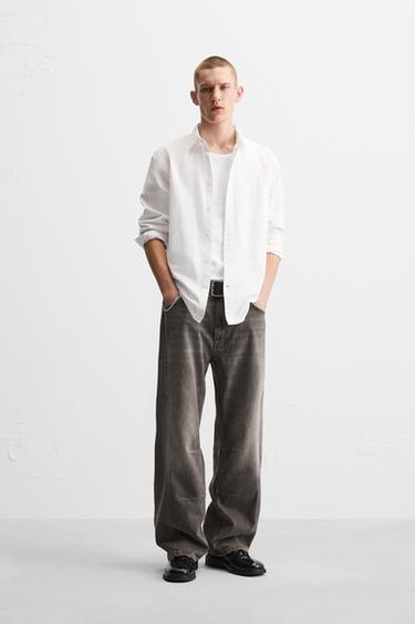 Zara BAGGY FIT JEANS WITH SEAMS - Dark brown - Image 0