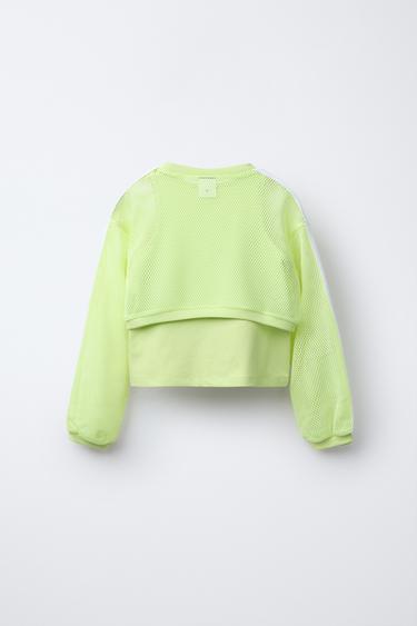 T-SHIRT COURT EN RÉSILLE - Citron vert de Zara - Image 2