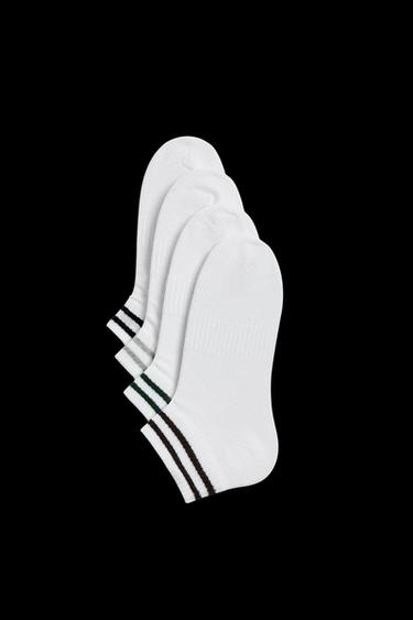 Zara FOUR-PACK OF STRIPED ANKLE SOCKS - various - Image 0
