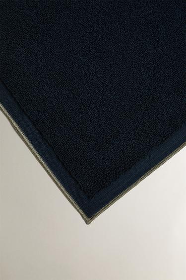 BATH MAT WITH COLOURED TOPSTITCHING - Navy blue by Zara - Image 1
