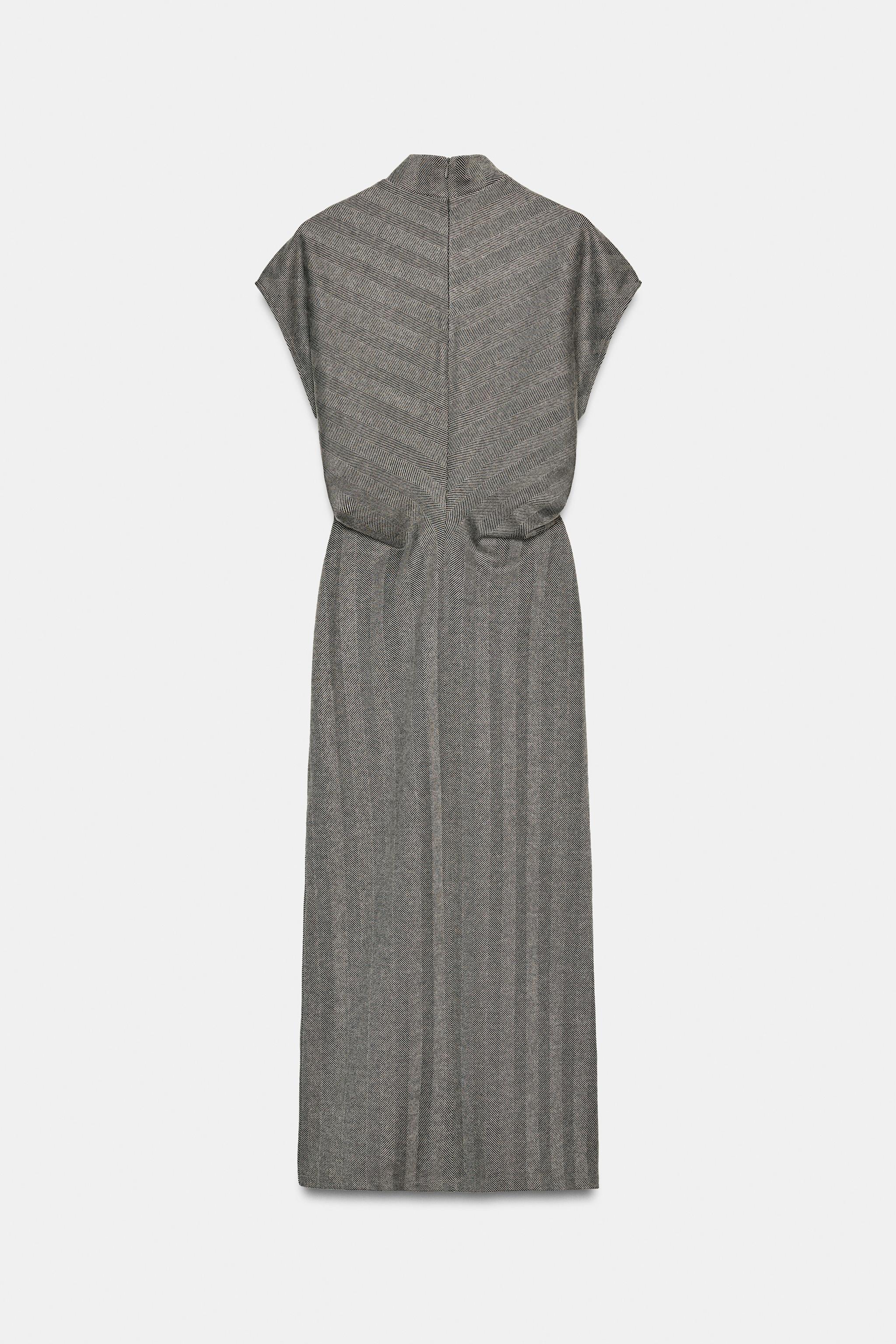 ROBE MI-LONGUE À CHEVRONS