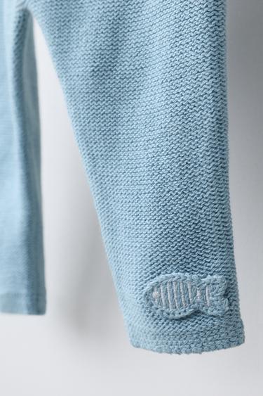 KNIT TROUSERS WITH FISH APPLIQUÉ - Light turquoise by Zara - Image 3
