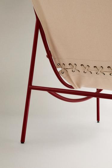 CHAISE STRUCTURE MÉTAL COULEUR - Écru / Rouge de Zara - Image 3