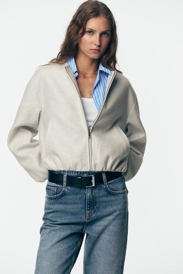 BLOUSON BOMBER SOFT - Écru de Zara - Image 1