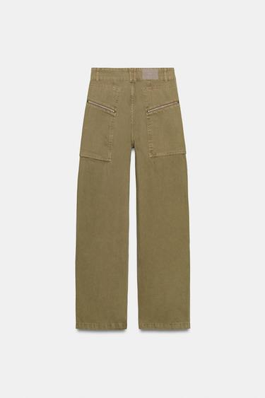 JEAN Z1975 CARGO TAILLE NORMALE FERMETURES ÉCLAIR - Kaki de Zara - Image 8