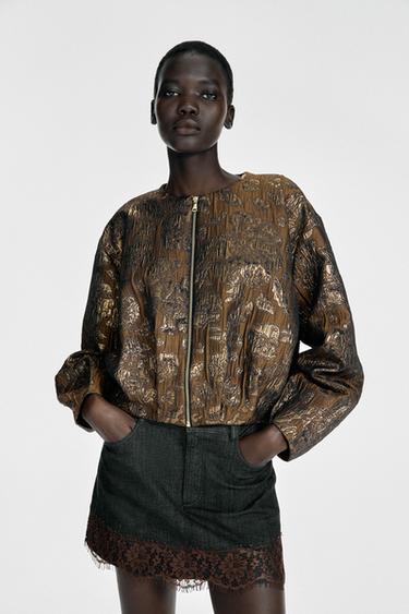 Zara Z1975 DENIM LACE SKORT - Blue