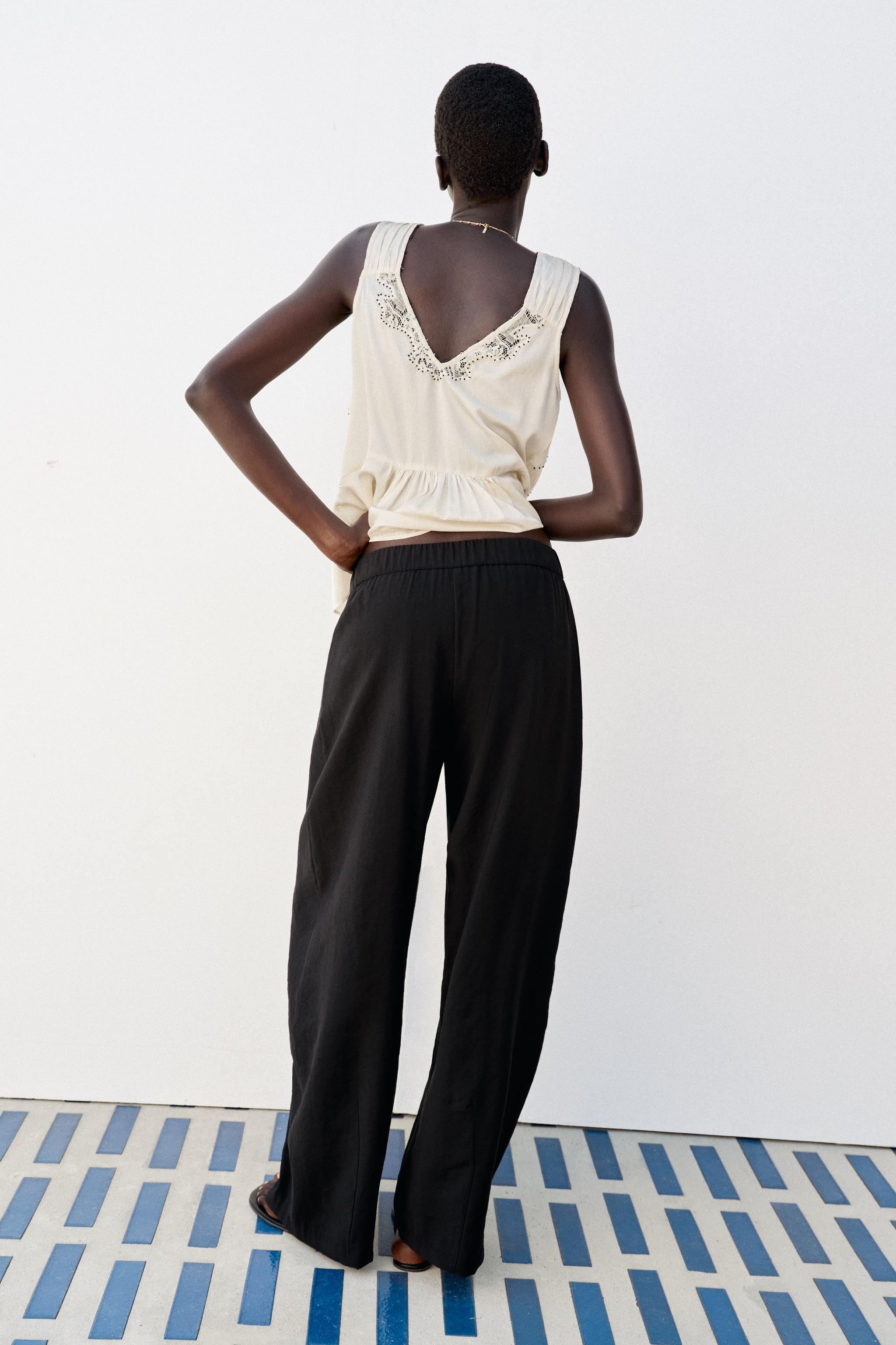 Женские брюки Zara FLOWY BARREL PANTS — фото 5