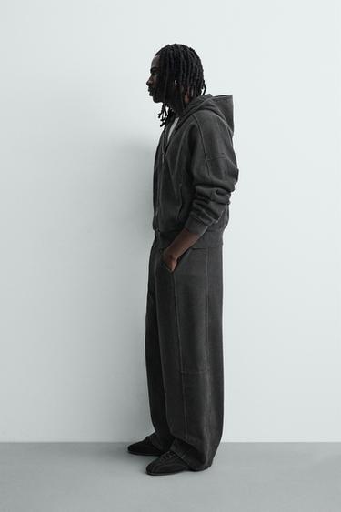 PANTALÓN JOGGER BALLOON FIT LAVADO - Antracita escuro de Zara