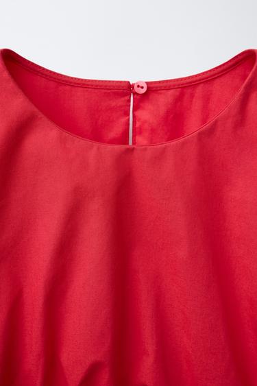 ROBE AJOURÉE À VOLANTS - Rouge de Zara - Image 2