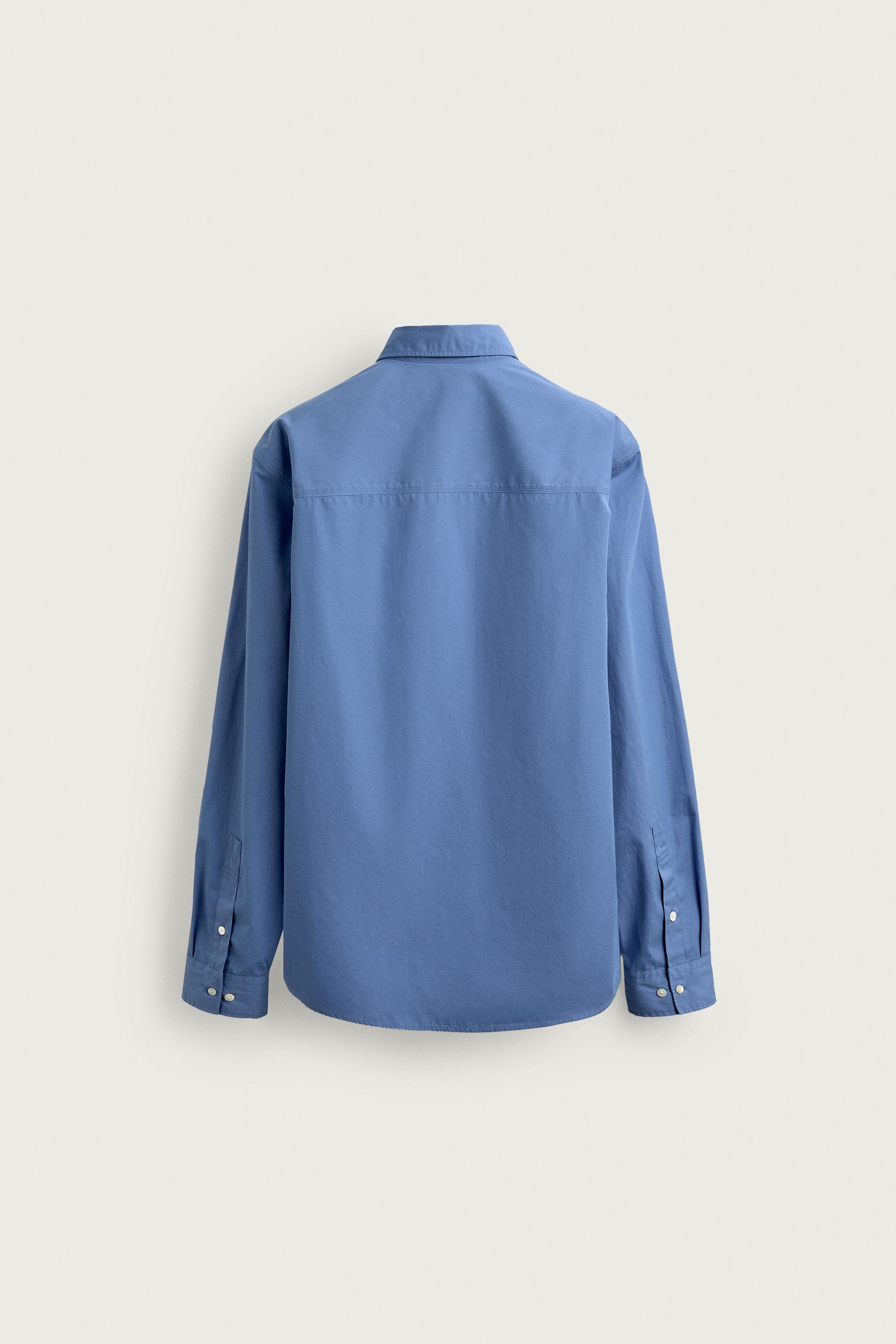 CAMISA REGULAR FIT BOLSO ORIGINS - Azul-médio | ZARA Brasil