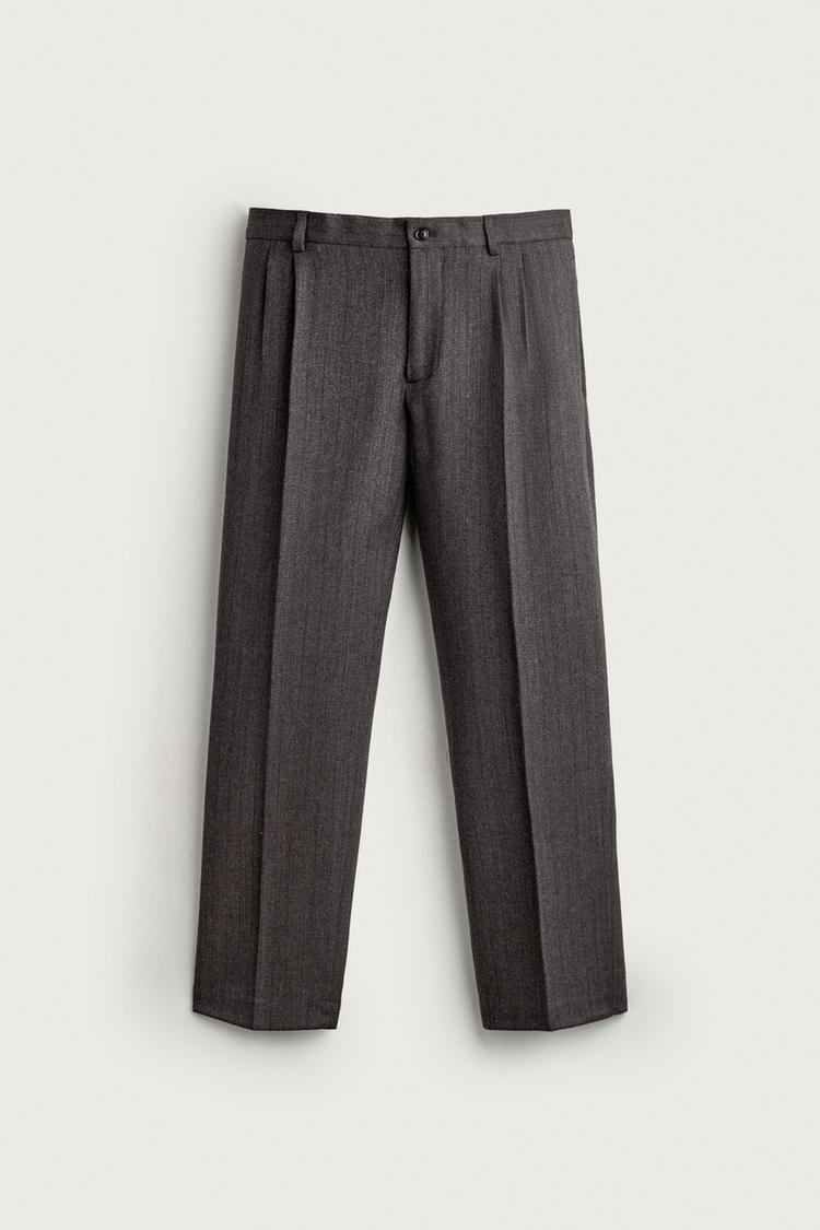 Pantalon traje 100 lana manteco