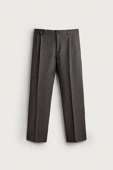 100% WOOL MANTECO® SUIT PANTS — Light gray 1