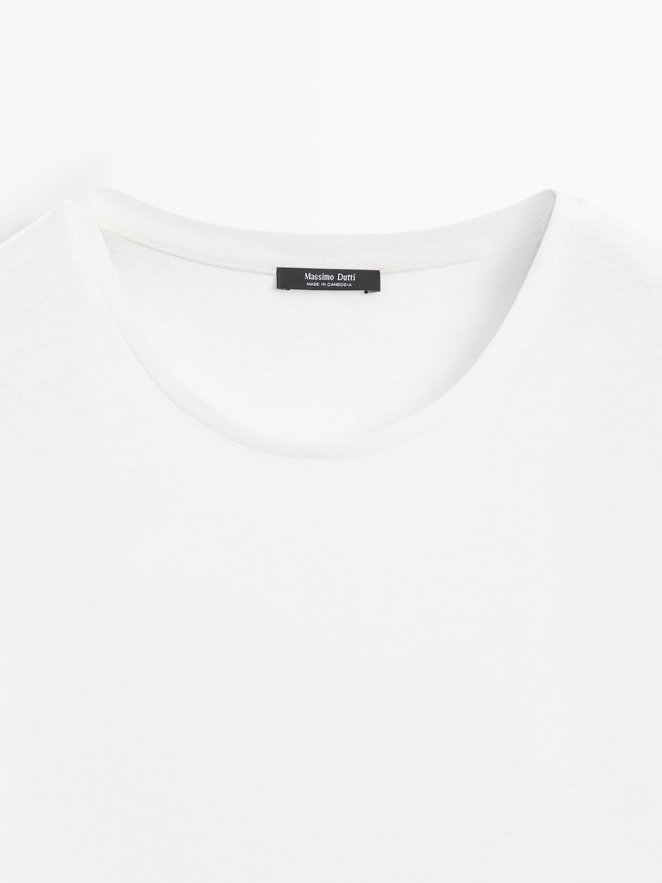 T-shirt à manches courtes en lin et coton
