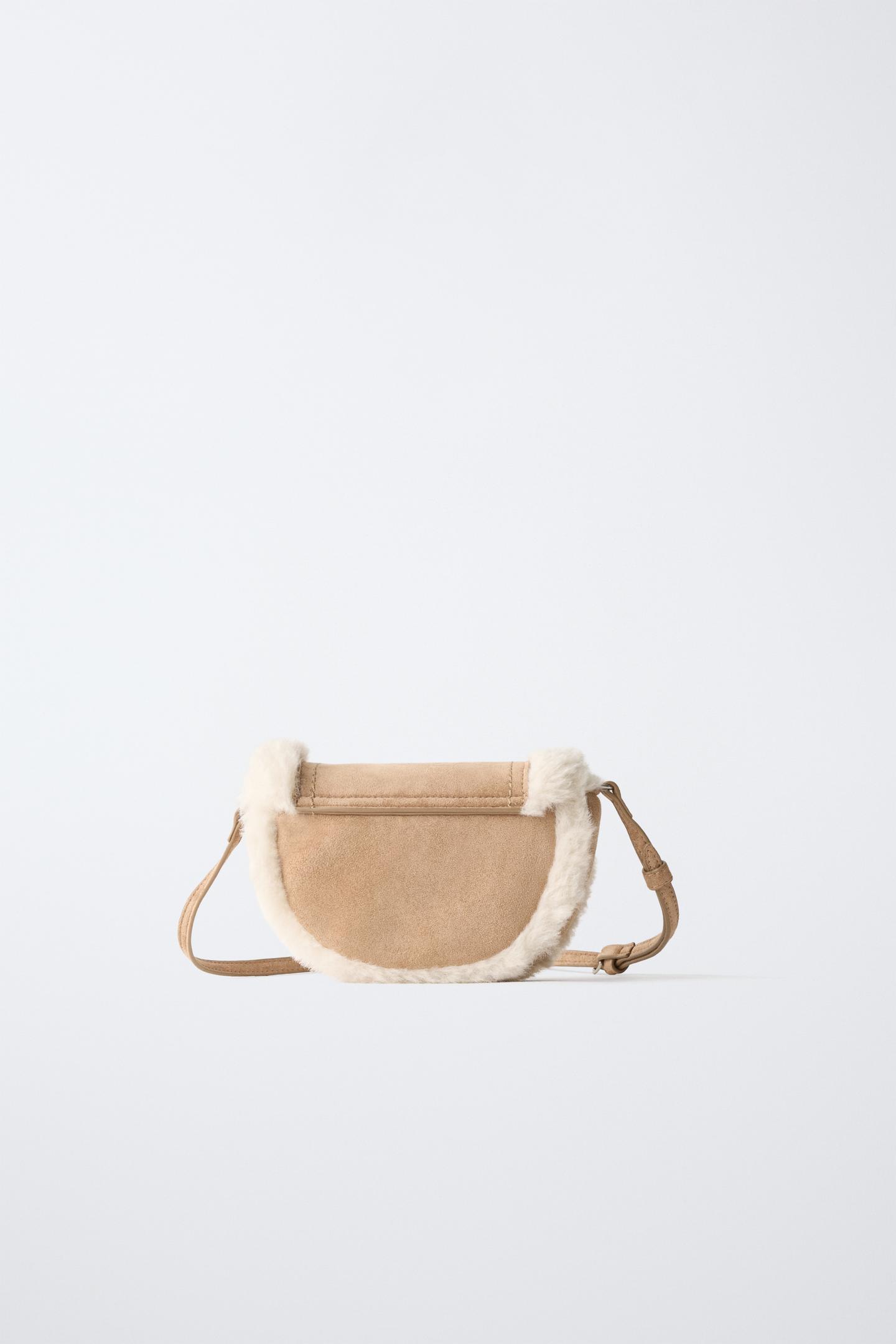 Детская сумка Zara Faux Fur Flap Crossbody, цвет: Коричневый — фото 5